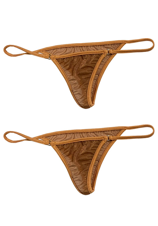 Suntan Shimmer Cheeky Thong Panty Pack